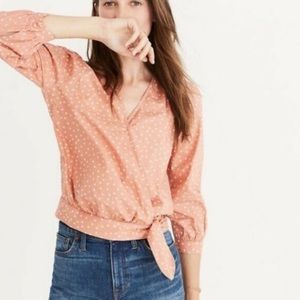 Madewell Star Scatter Wrap Top in Peach